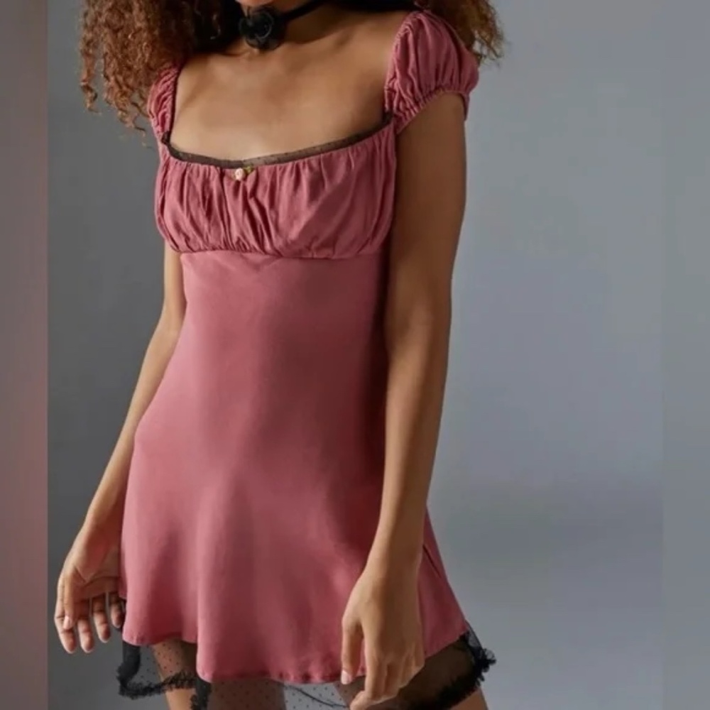 Kimchi Blue Urban Outfitters Mauve BabyDoll Dark Romantic Feminine Dress